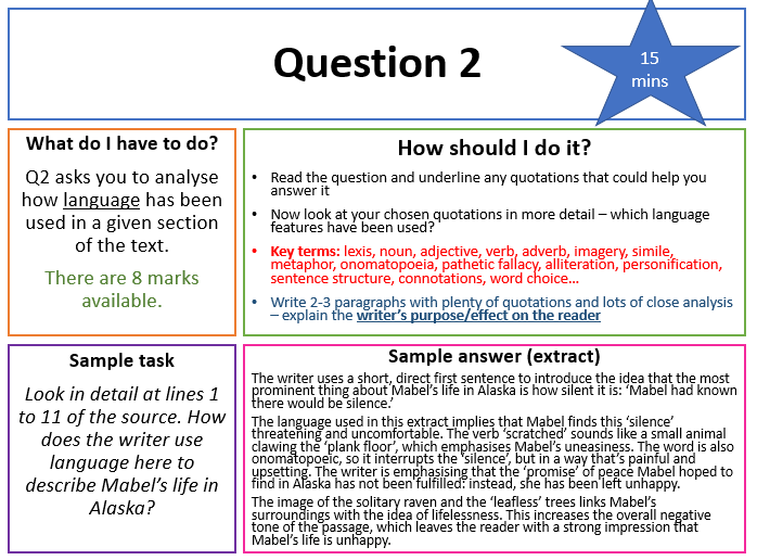 Paper 2 Question 5 : Updated How to Answer Question 2, Paper 1 AQA English ... - Question 5 will ...